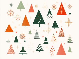 Geometric Christmas Trees: A Festive, Modern Winter Design