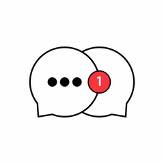 new message in online chat. simple stroke flat style trend modern popup logotype graphic art design isolated on white. concept of client help and team work or teamwork and chatroom label