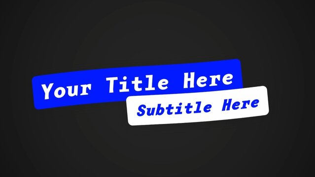 Modern Urban Lower Third Title 