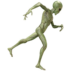 Fototapeta premium 3D Rendering Green Alien on White
