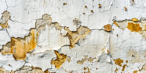Grungy Whitewashed Wall Texture: Peeling Paint, Vintage Background