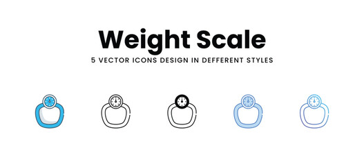 Weight Scale icons in different style vector stock illustration