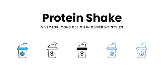 Protein Shake icons in different style vector stock illustration