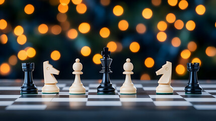 Chess Game Setup Bokeh Background