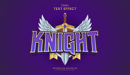 decorative purple knight editable text effect design