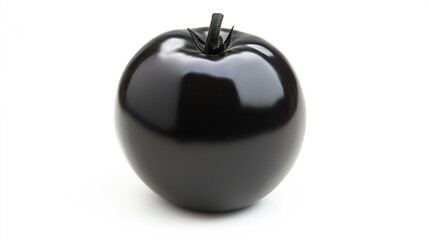 Black tomato isolated on a white background.