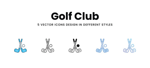 Golf Club icons in different style vector stock illustration