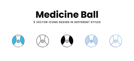 Medicine Ball icons in different style vector stock illustration