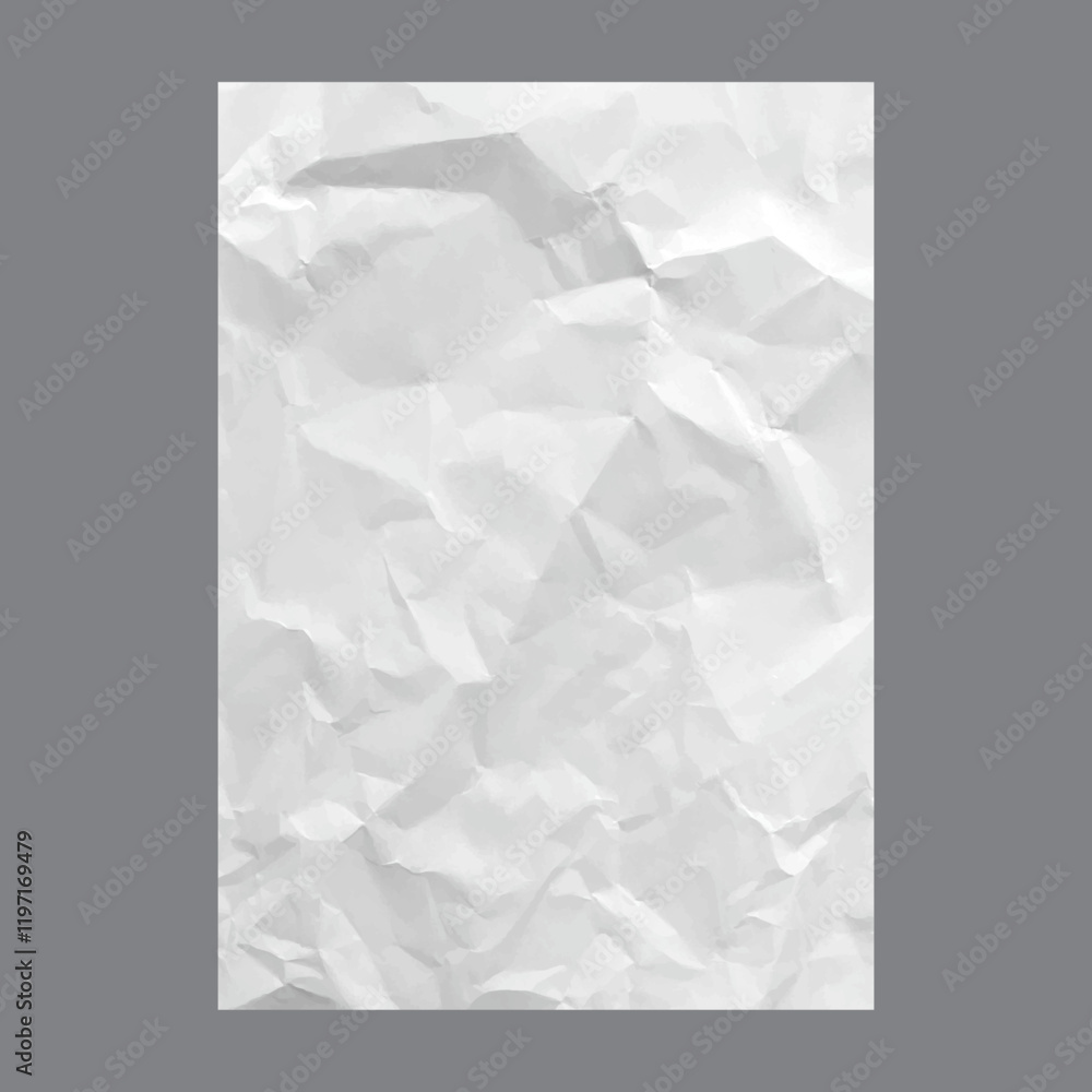 Aufkleber Blank page creases and wrinkles surface of sheet of paper. Vector isolated realistic empty manuscript or document with crumpled and wrinkled texture effect. Vertical banner mockup or template