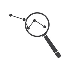 searching and analyzing for business finance and marketing logo