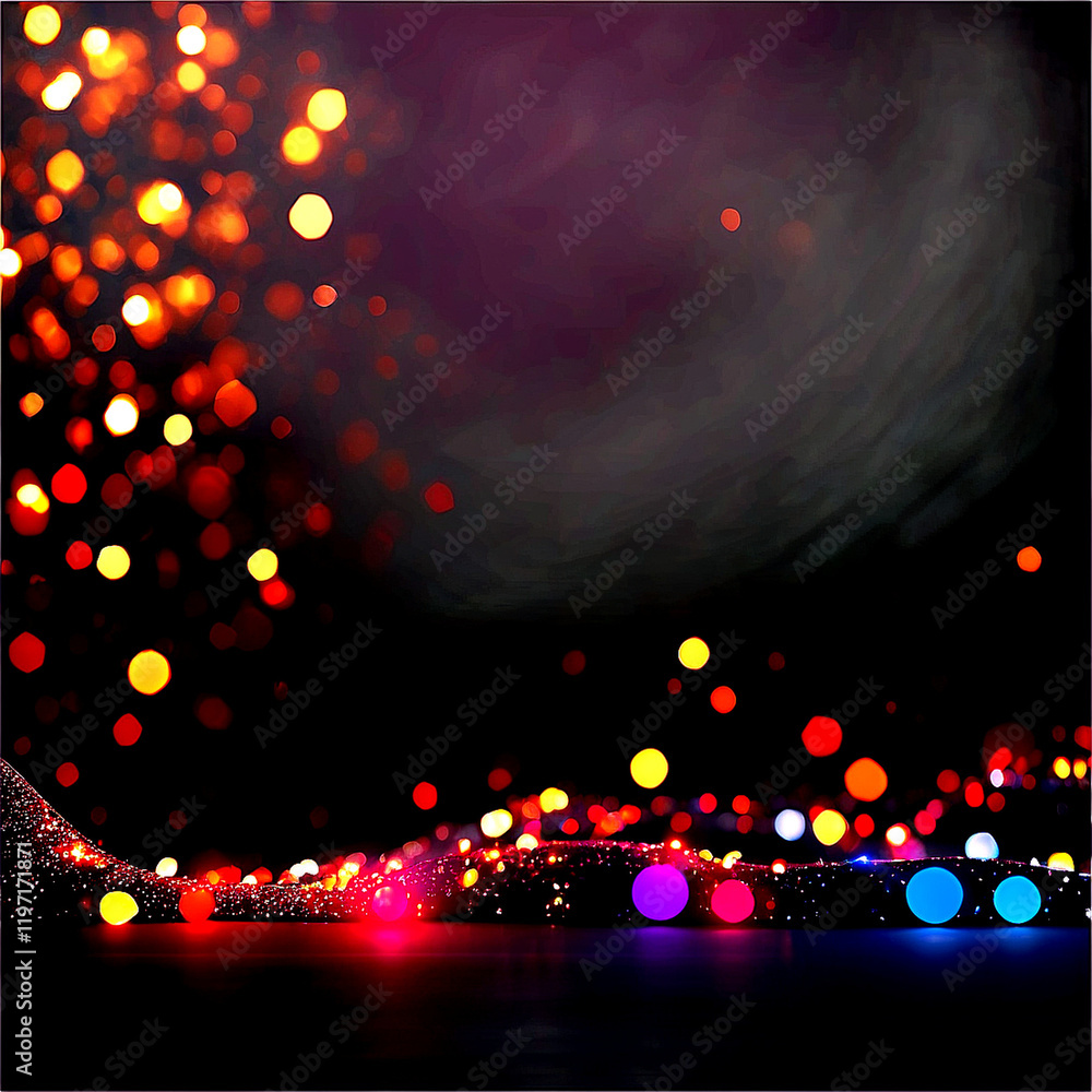 Poster bokeh light patterns copyspace bright bokeh lights with dark background hues, isolated on transparen