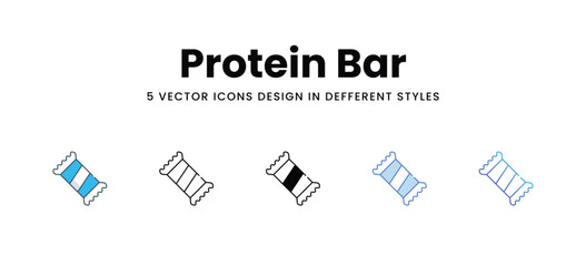 Protein Bar icons in different style vector stock illustration