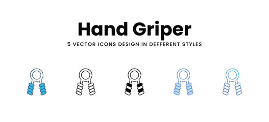 Hand Griper icons in different style vector stock illustration