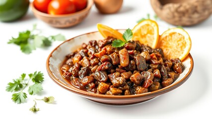 Brazilian Feijoada on Ceramic Plate - Gourmet Dish
