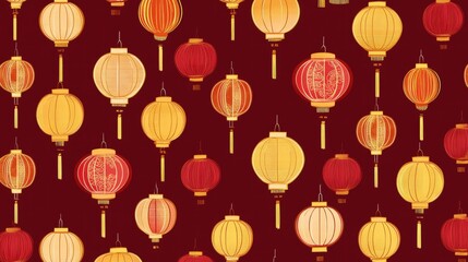 Fototapeta premium Celebrate Chinese New Year Festive Lanterns Background Cultural Design Joyful Atmosphere Vibrant Red and Gold Motifs