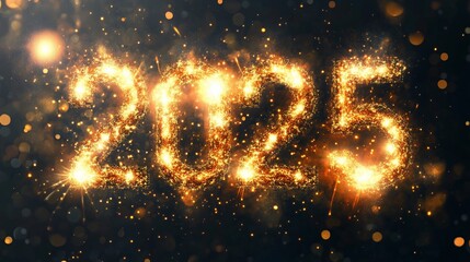 Fototapeta premium Sparkling 2025 New Year fireworks.