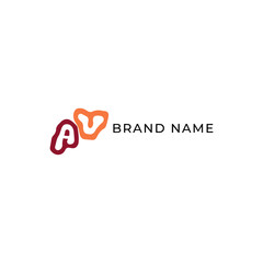 ILLUSTRATION LETTER AV HAND DRAWN SHAPE LOGO ICON FLAT RED ORANGE COLOR TEMPLATE SIMPLE MINIMALIST ELEMENT DESIGN SIMPLE VECTOR GOOD FOR APPS, BRAND 