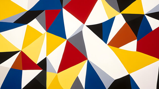 Intricate patterns of interlocking circles and triangles in vibrant tones, forming a mesmerizing abstract symmetry 