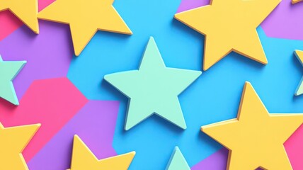 Obraz premium Star pattern flat design front view cosmic theme animation colored pastel