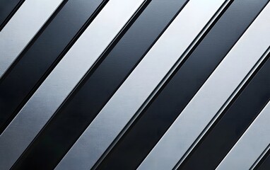 3D diagonal striped wall texture in matte silver and black, creating a dynamic, modern design.