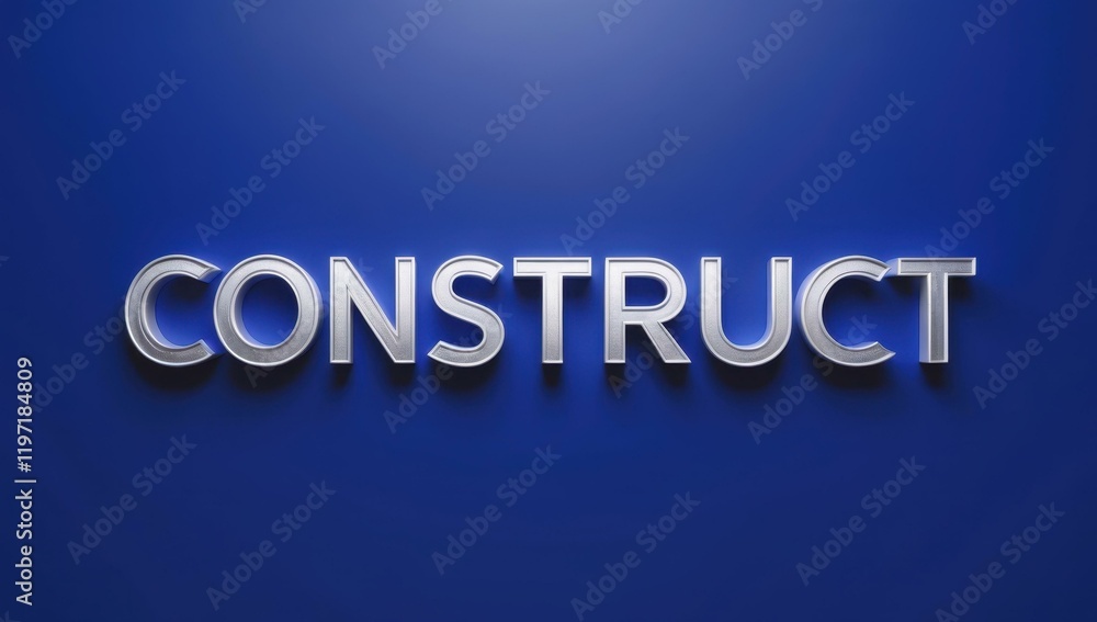 Poster construct text title in center and spotlight highlight emphasize stress feature underscore in royal 