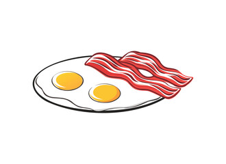 Classic Breakfast: Bacon and Eggs Illustration