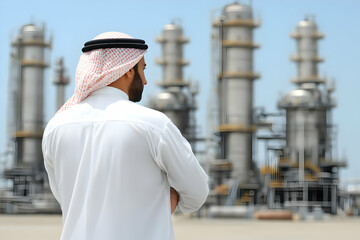 Industrial Site, Man in White Thobe