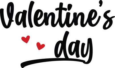 Valentine’s Day typography text on plain white transparent isolated background for card, shirt, hoodie, sweatshirt, apparel, tag, mug, icon, poster or badge