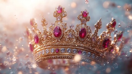 Elegant Crown Adorned with Pink Gemstones