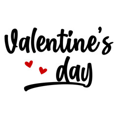 Valentine’s Day typography text on plain white transparent isolated background for card, shirt, hoodie, sweatshirt, apparel, tag, mug, icon, poster or badge