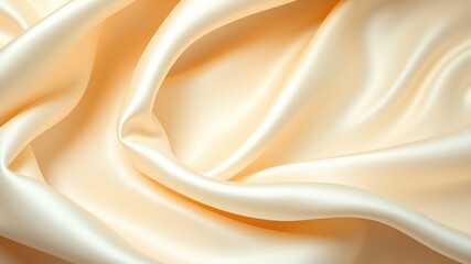 Obraz premium Pastel Silk Swirl Background, Cream Satin Wave, High Resolution