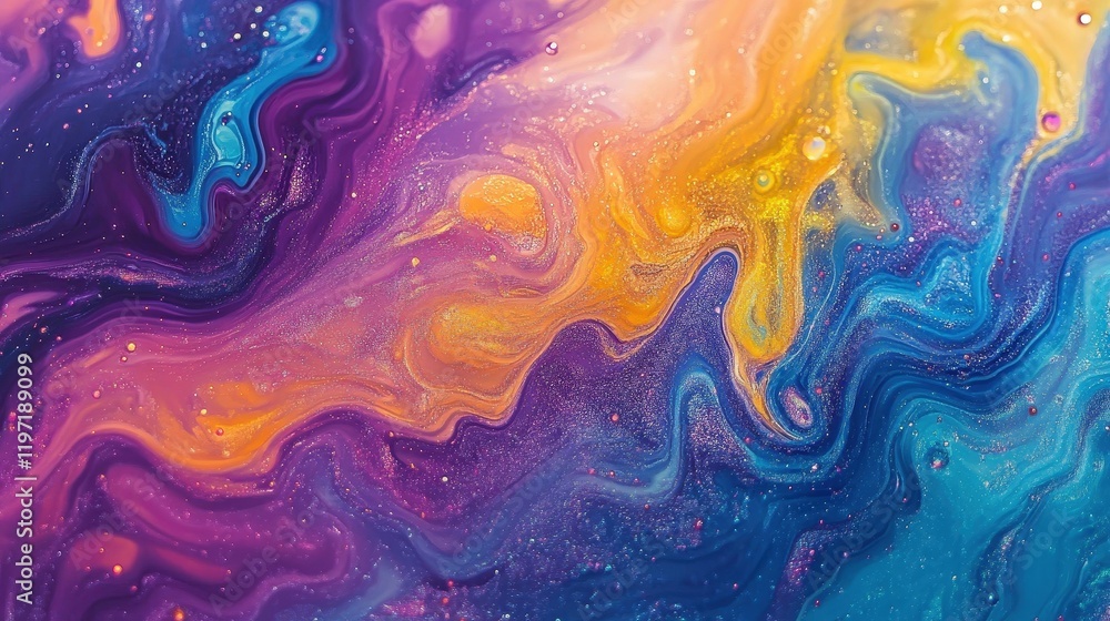 Aufkleber abstract colorful liquid pattern with vibrant swirls and fluid design for artistic backgrounds and c