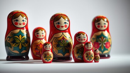 Fototapeta premium Russian Matryoshka Dolls - Colorful & Detailed AI Art