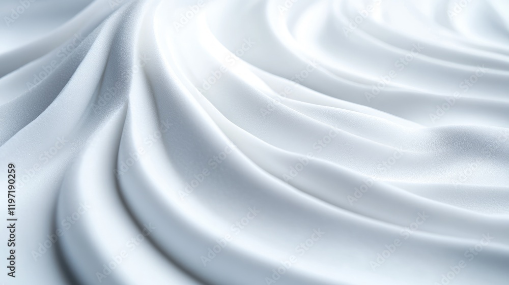 Poster smooth white fabric with elegant flowing folds and soft texture