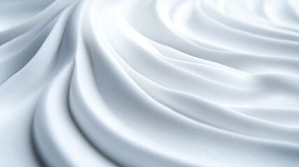 Smooth white fabric with elegant flowing folds and soft texture