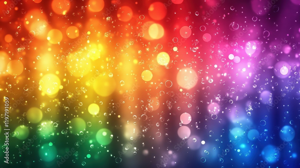 Poster Vibrant Abstract Rainbow Background with Soft Bokeh Effect for Colorful and Artistic Designs