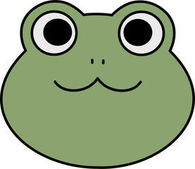 green frog cartoon face