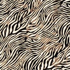 Abstract zebra skin texture wallpaper grunge vector seamless pattern for fabric shirt cloth pillow carpet wrapping  © PrintingSociety