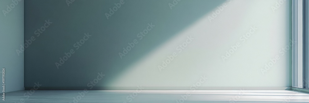 Poster Elegant empty space with natural light streaming through window for text placement. Generative AI