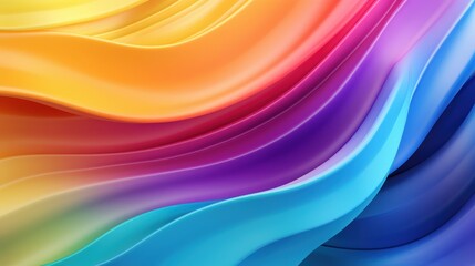Obraz premium Vibrant Abstract Rainbow Background with Fluid Waves in Soft Colors Perfect for LGBT Themes and Creative Projects