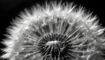 Dandelion seed head close-up
