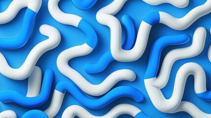 Abstract blue and white curves pattern background for design
