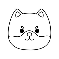 Shiba Inu  dog doodle outline