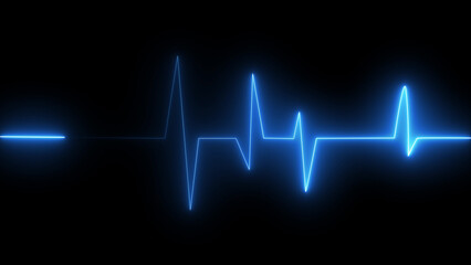 neon glow heartbeat line illustration concept