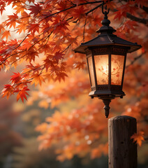 lantern in autumn