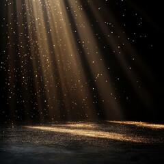 Ethereal Light Rays with Golden Particles in Dark Environment