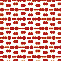 Seamless pattern with superimposed red circles. The circles are enveloped in a yellow stripe that is very much in line with Chinese traditional patterns