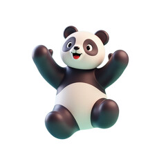 Fototapeta premium playful 3d render of a cheerful panda bear
