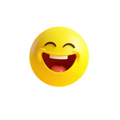 Fototapeta premium bright yellow 3d rendering of a laughing emoticon