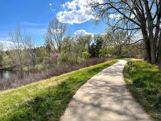 Trail along the swamp in spring, Colorado